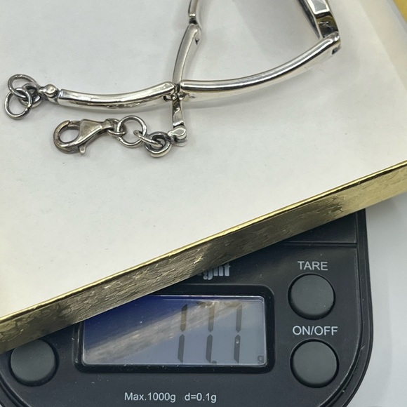 Vintage NF Sterling Silver Mother of Pearl Bracelet – 7", 17.7g, Thailand, 1990s - Picture 16 of 17